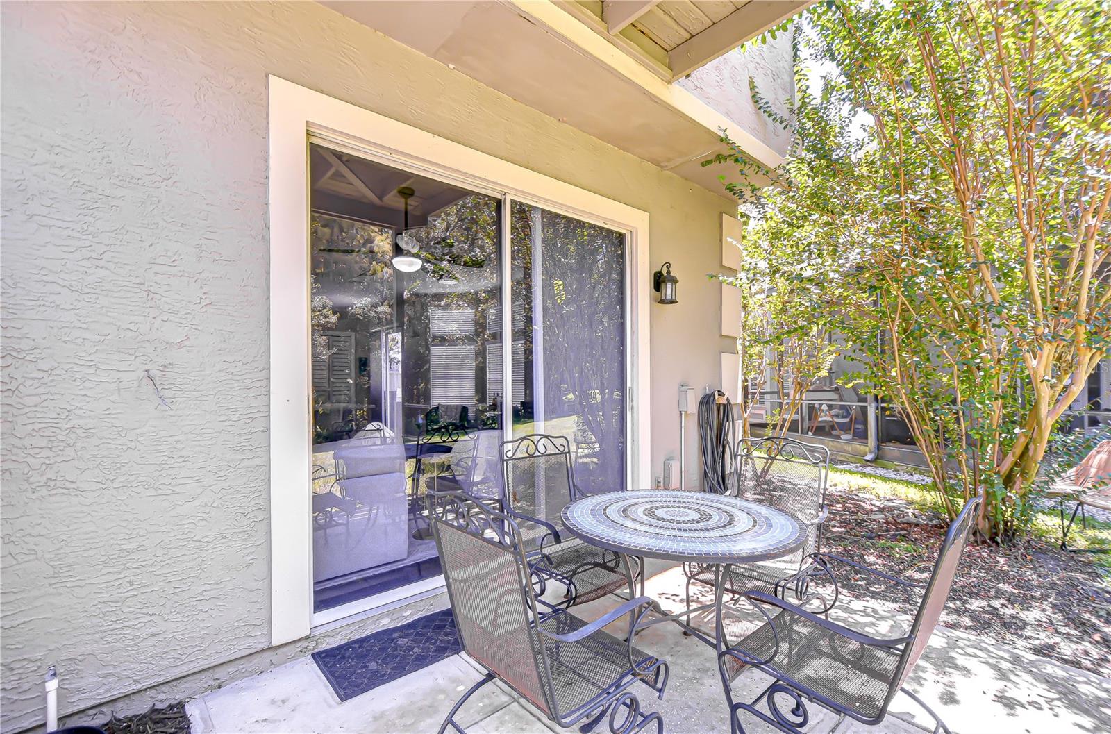 Covered back patio off family room