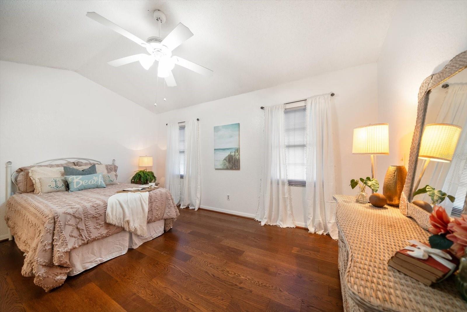 Primary bath with large soaking tub and separate shower,