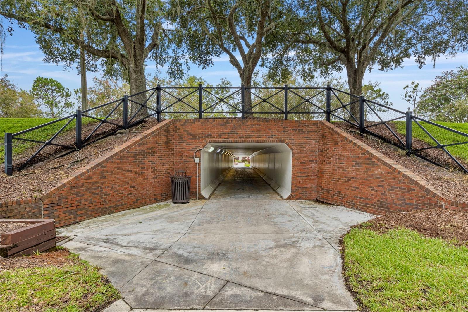 Walkway from the park to West Park Village under Linebaugh Ave.