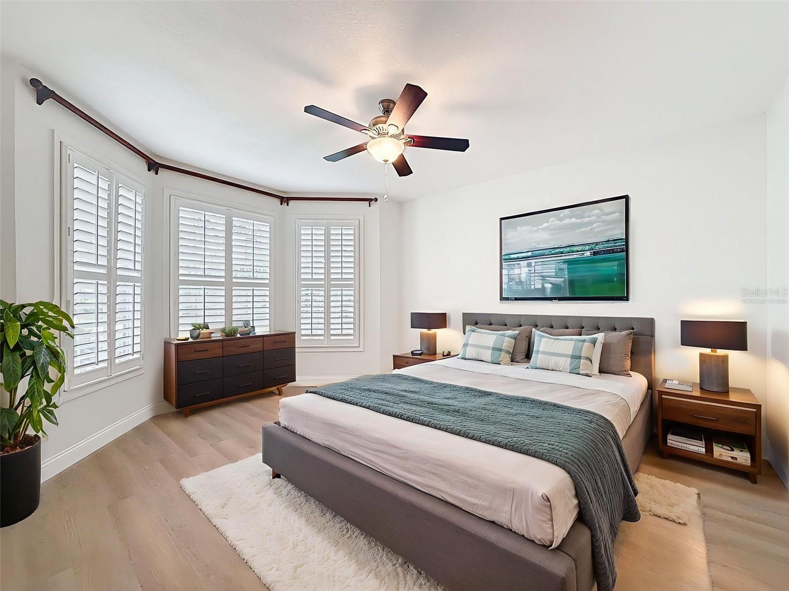 Virtually staged- primary bedroom
