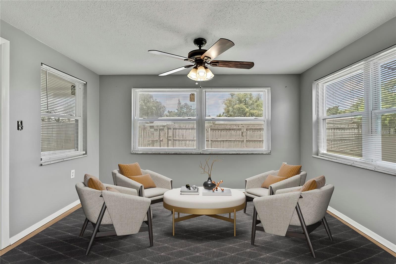staged back living or reading room