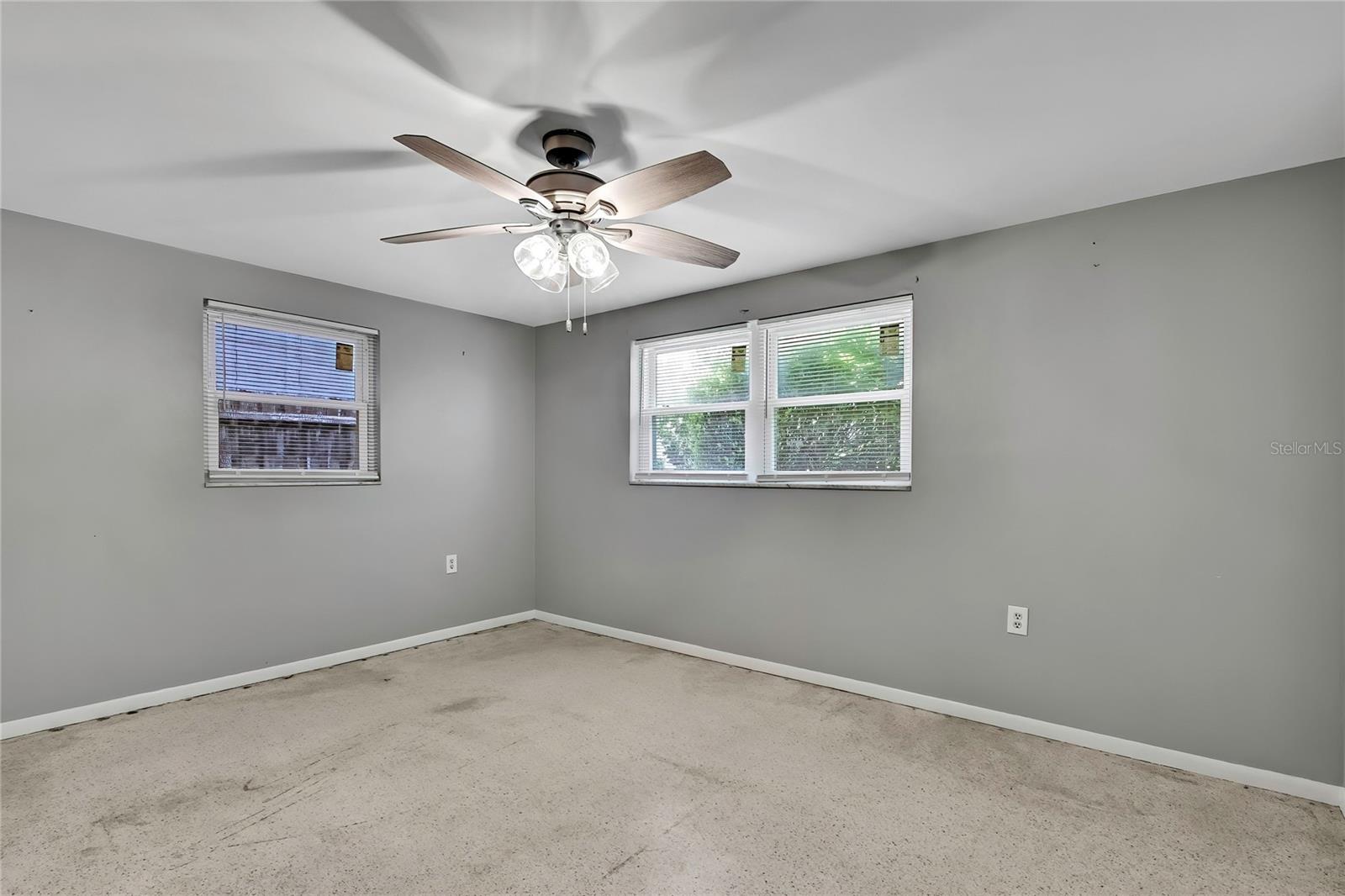 first bedroom front of house