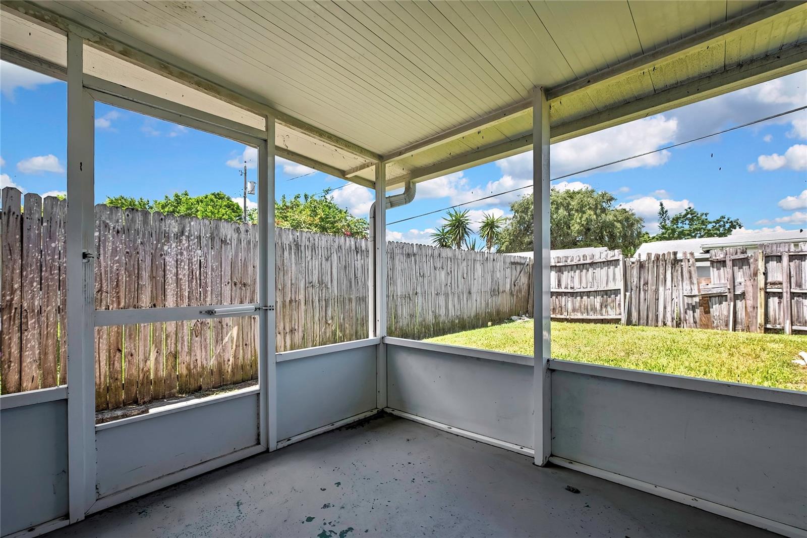 screened back patio
