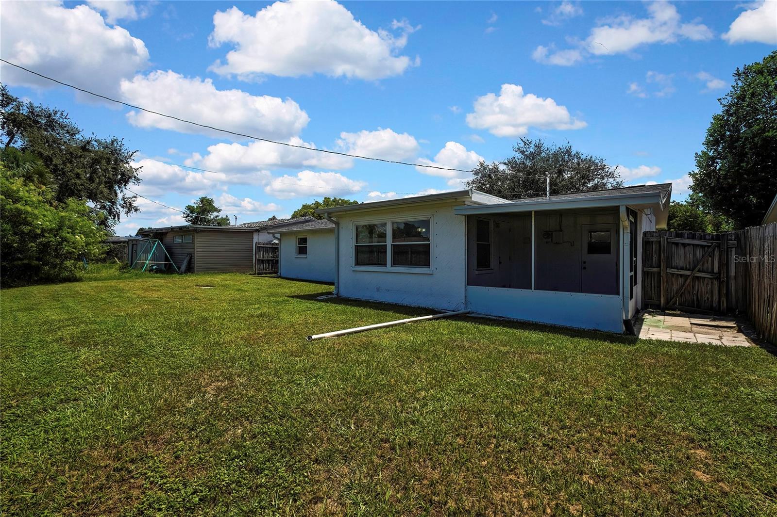south west view of back yard