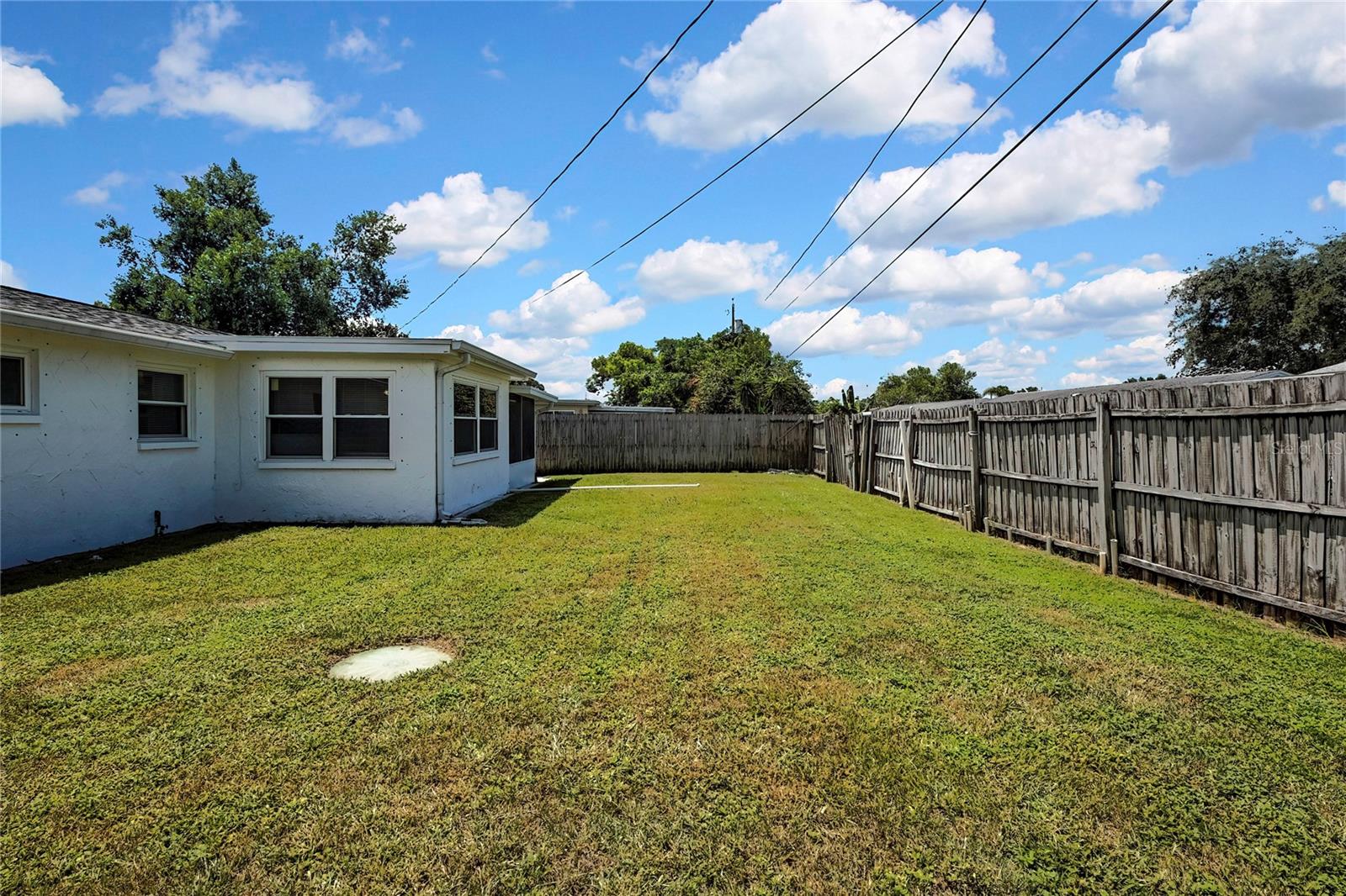 north west view of back yard