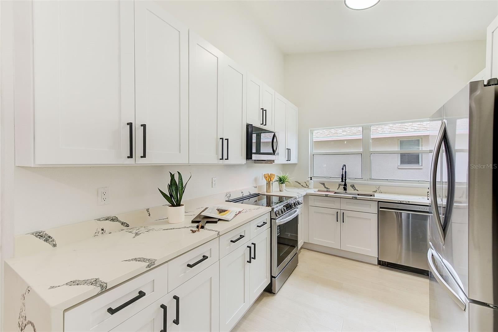 New Kitchen Appliances, Cabinets, and Quartz Counters w/ Waterfall