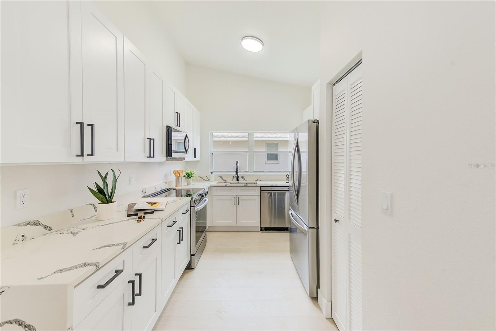 New Kitchen Appliances, Cabinets, and Quartz Counters w/ Waterfall