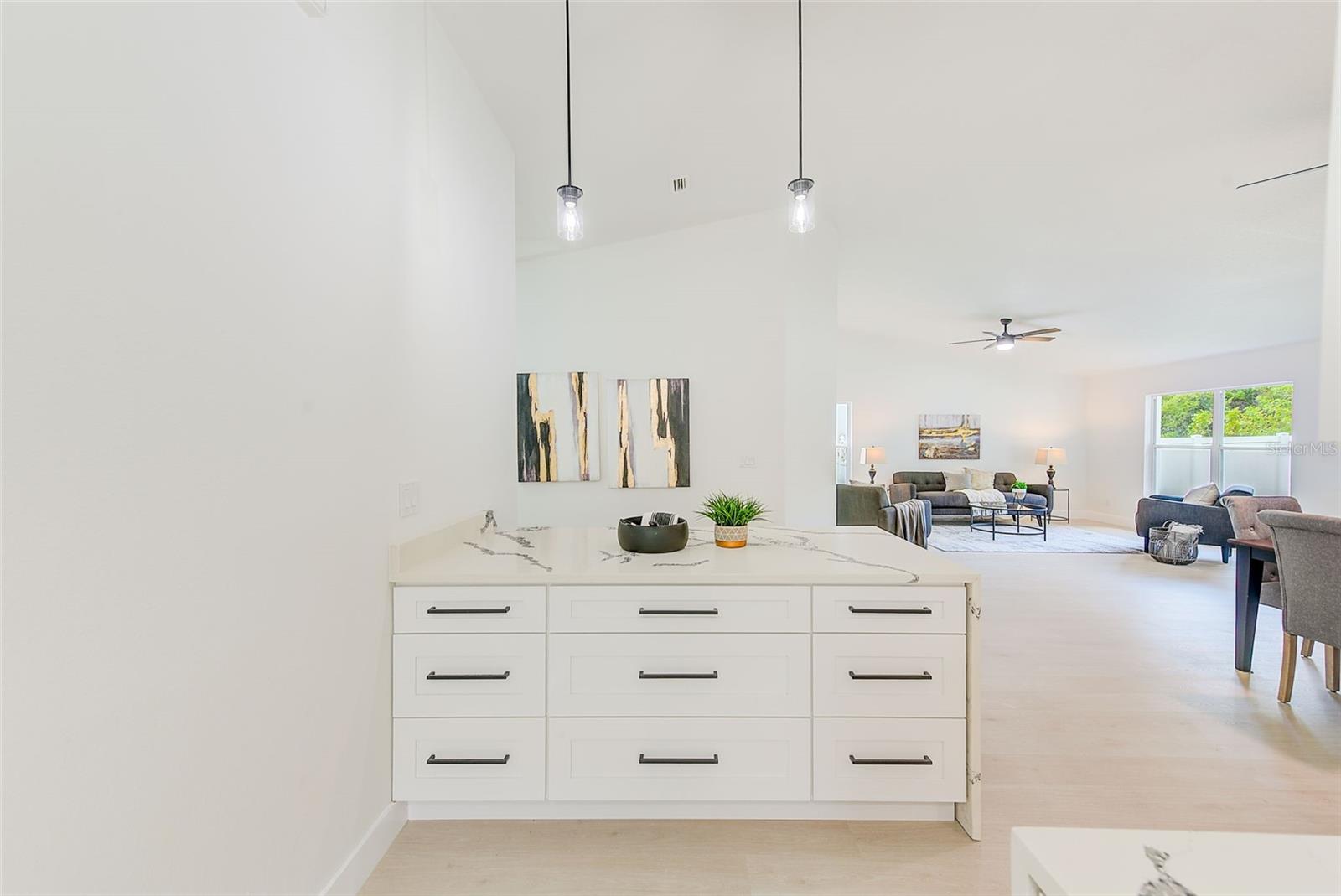 New Kitchen Appliances, Cabinets, and Quartz Counters w/ Waterfall