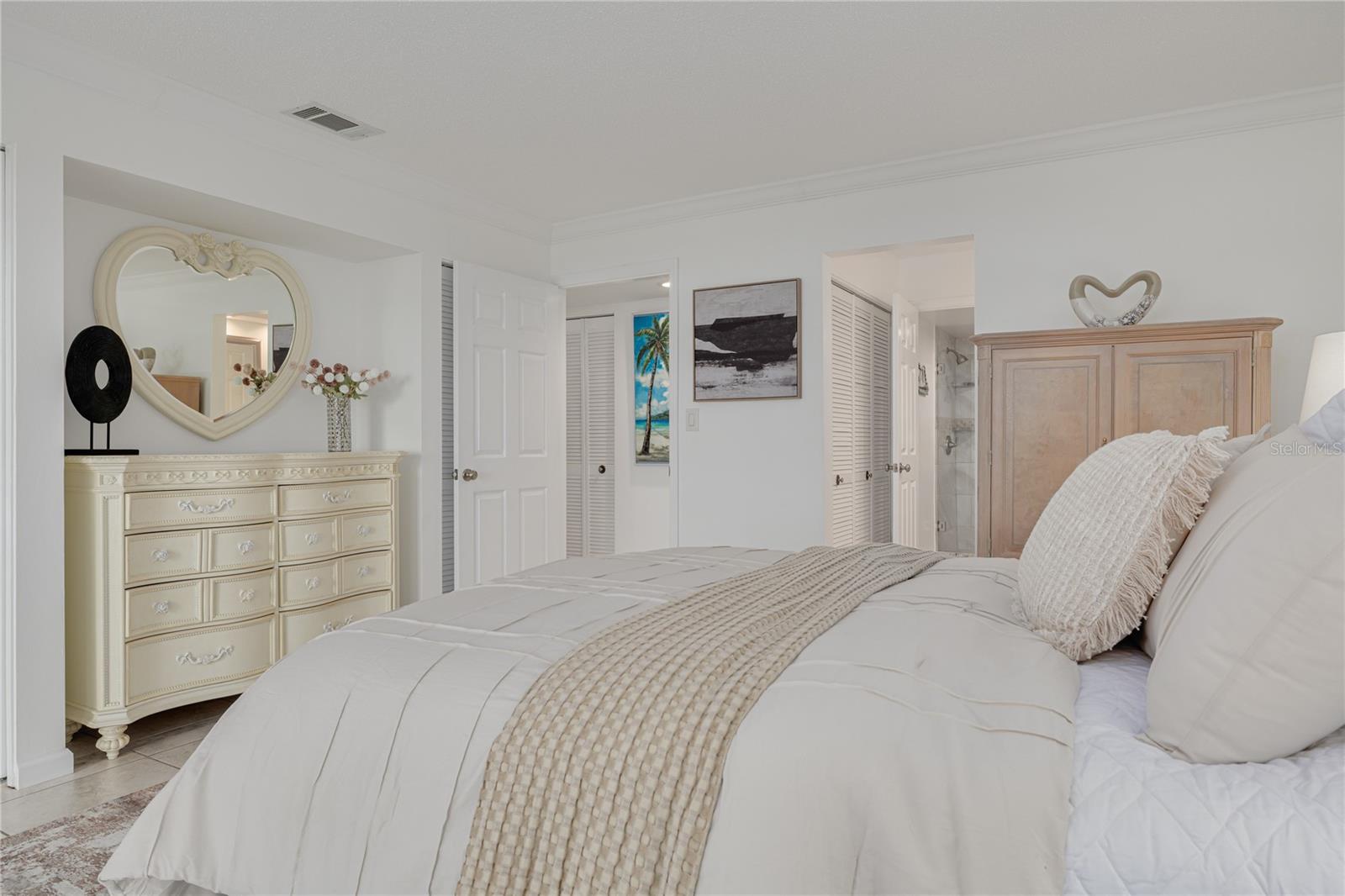 Primary bedroom with water view