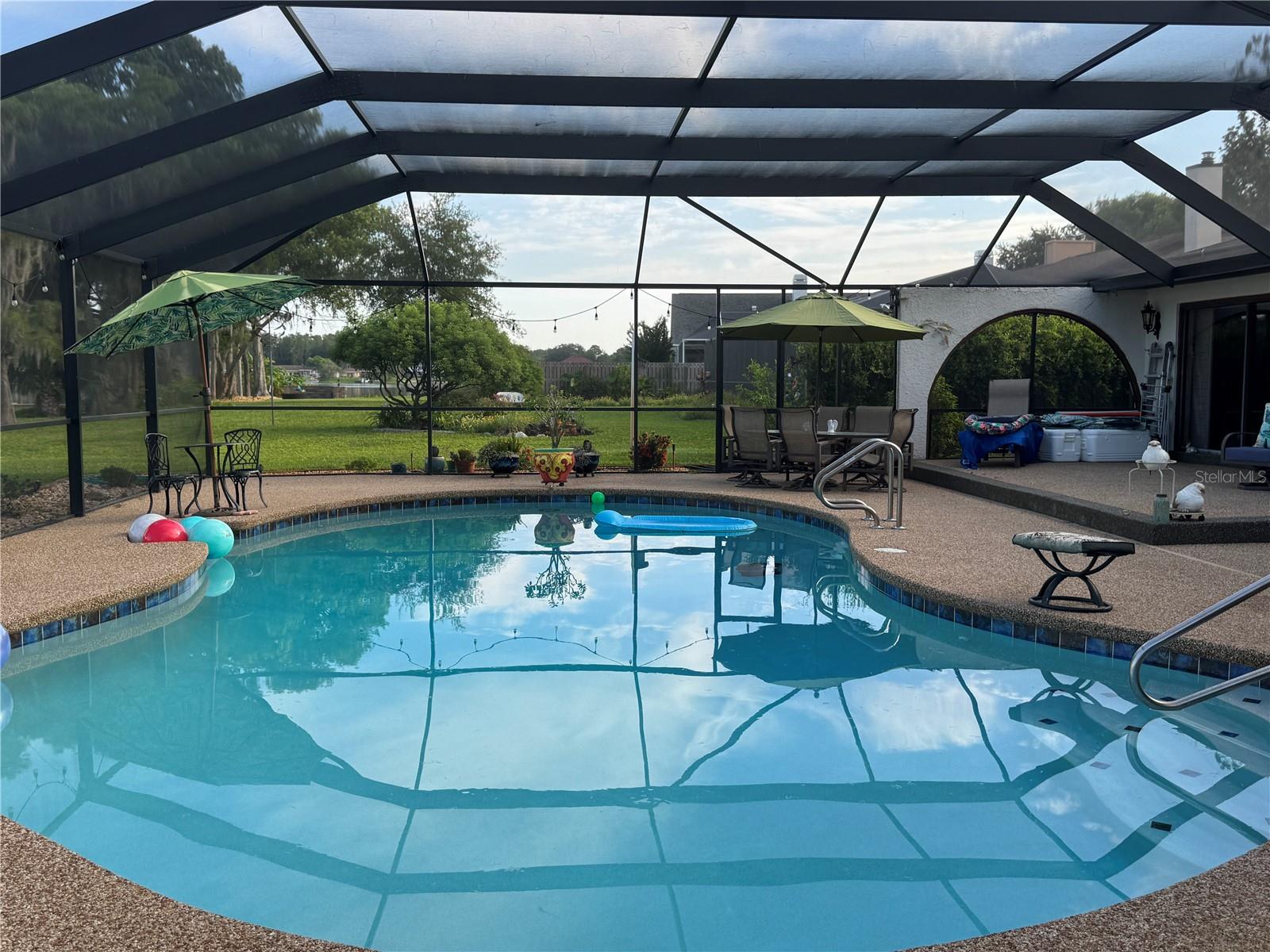 Looking North Pool is 38'ft x 23' (at this end).