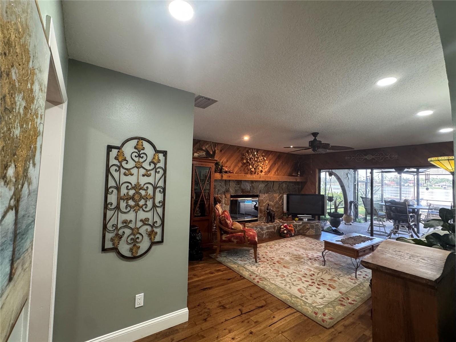 walking into the family room from dining & living rooms