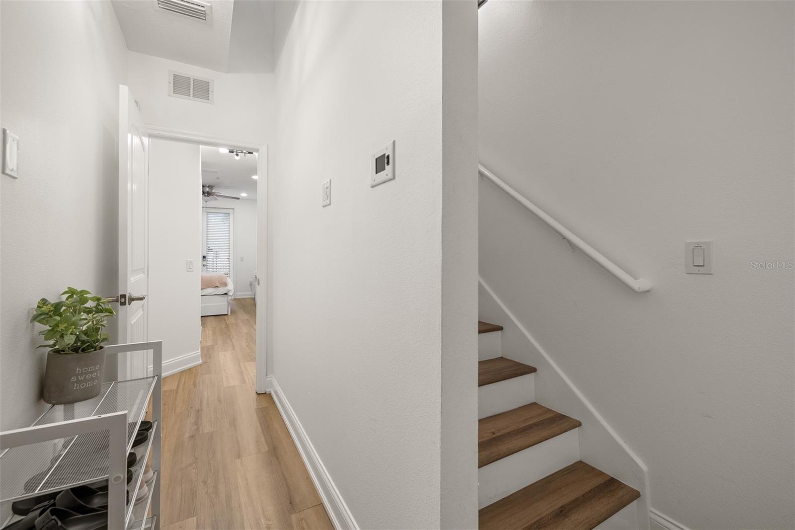 Stairway from first to second floor