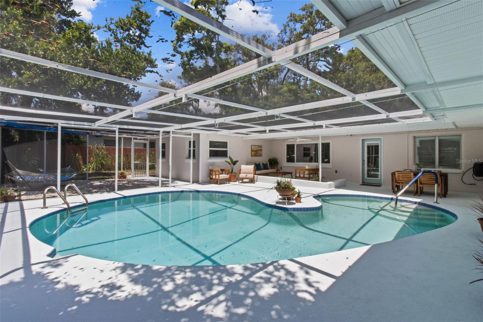 Screened pool.