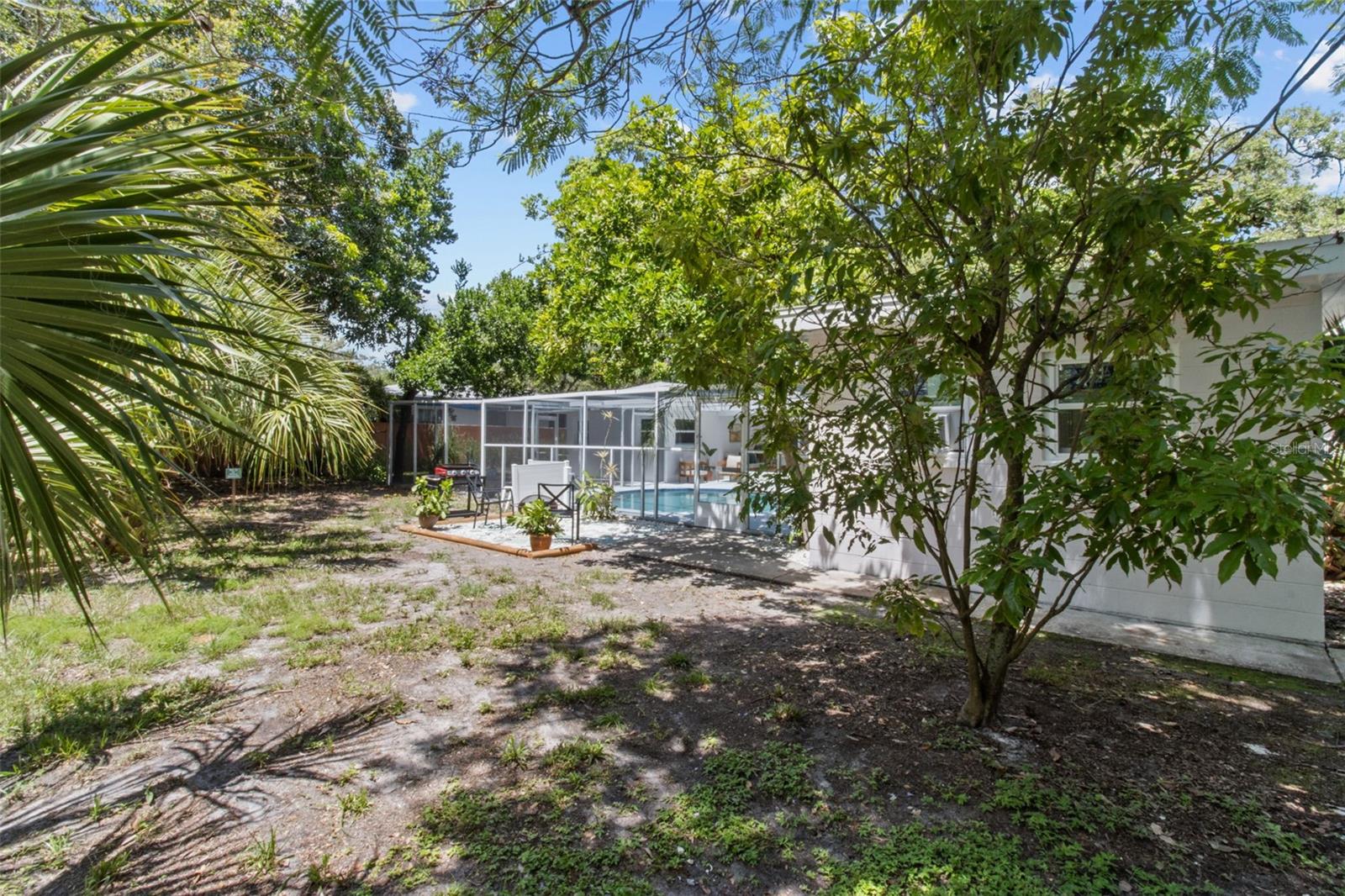 Large back yard.