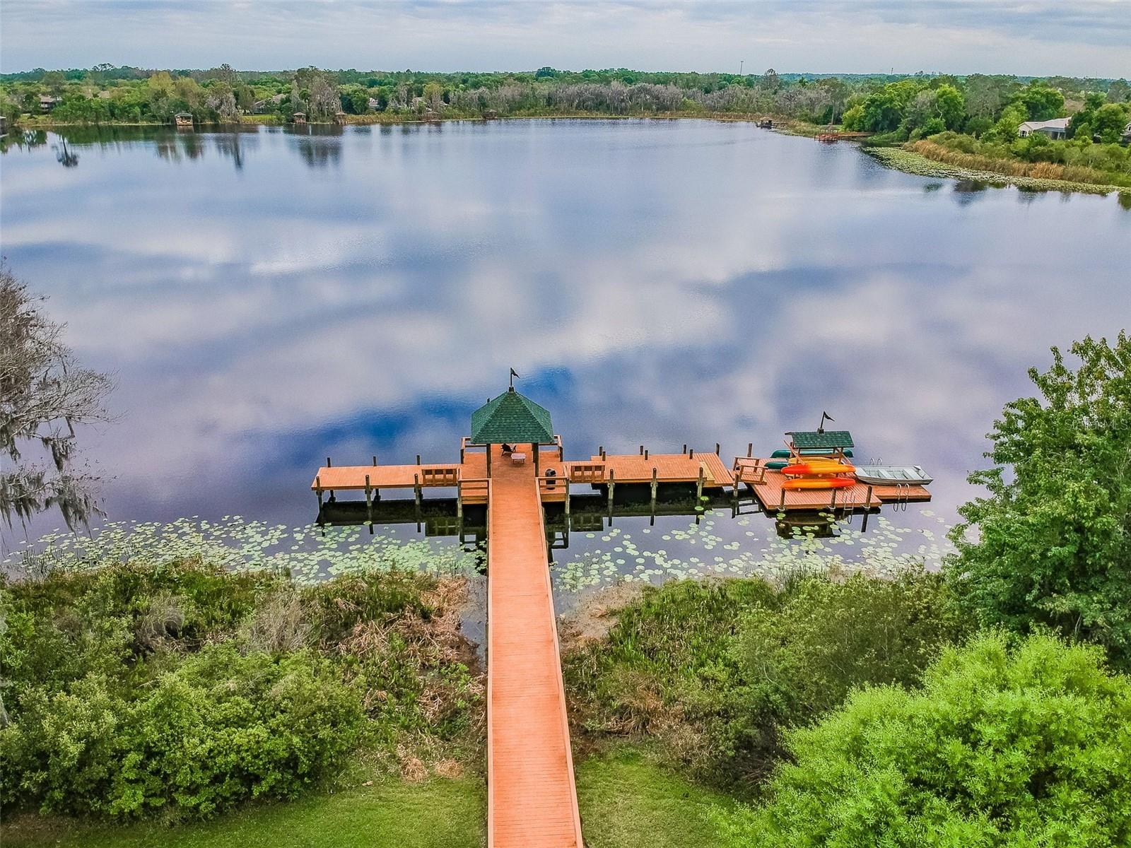 Clubhouse kayaks and Jon boats for residents to enjoy