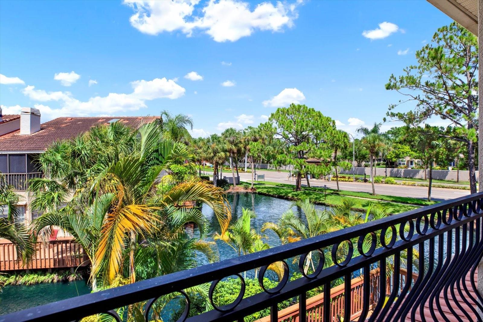Primary Suite balcony with private Pond view.