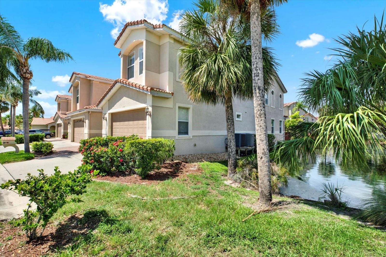 Private end unit at the end of a culdesac with plenty of guest parking.