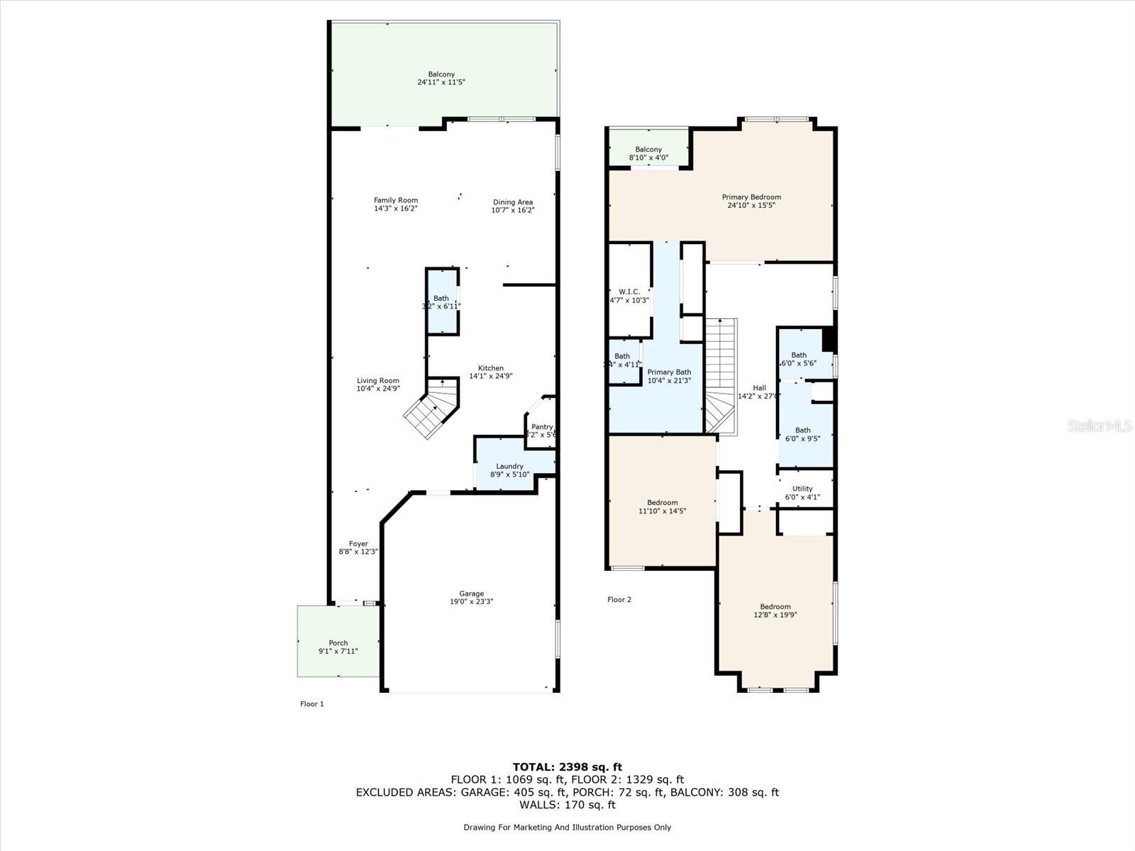 All measurements are estimated and not guaranteed.  2725 Heated Sq Ft