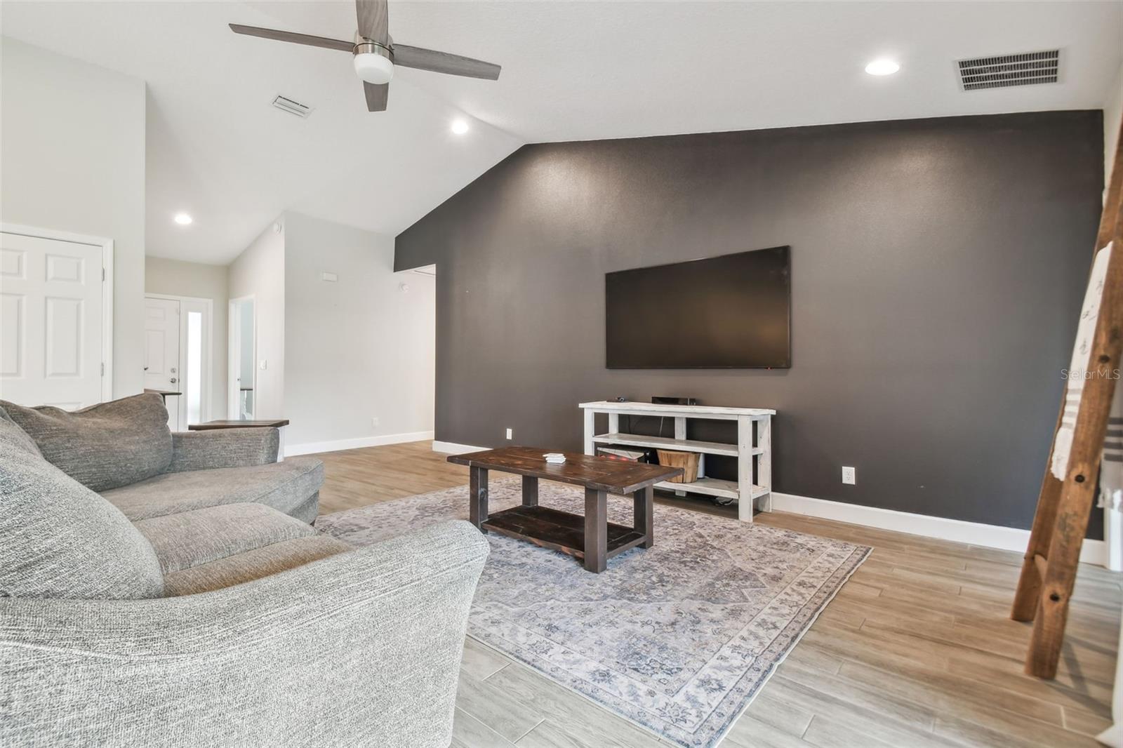 Vaulted Ceiling Makes the space feel extra large.