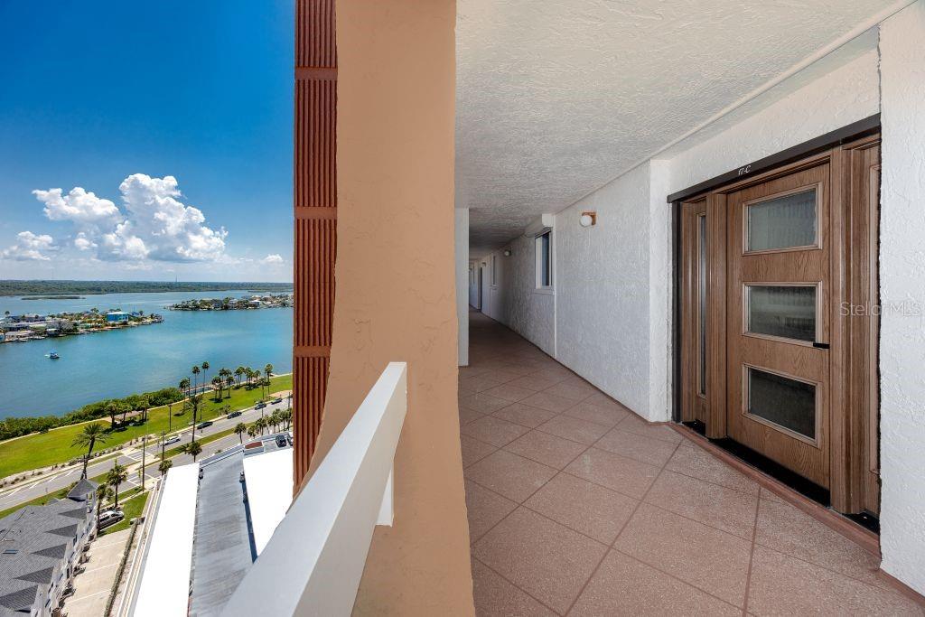Front Door with view of Intercoastal at 17940 Gulf Blvd, #17C, Redington Shores, FL 33708