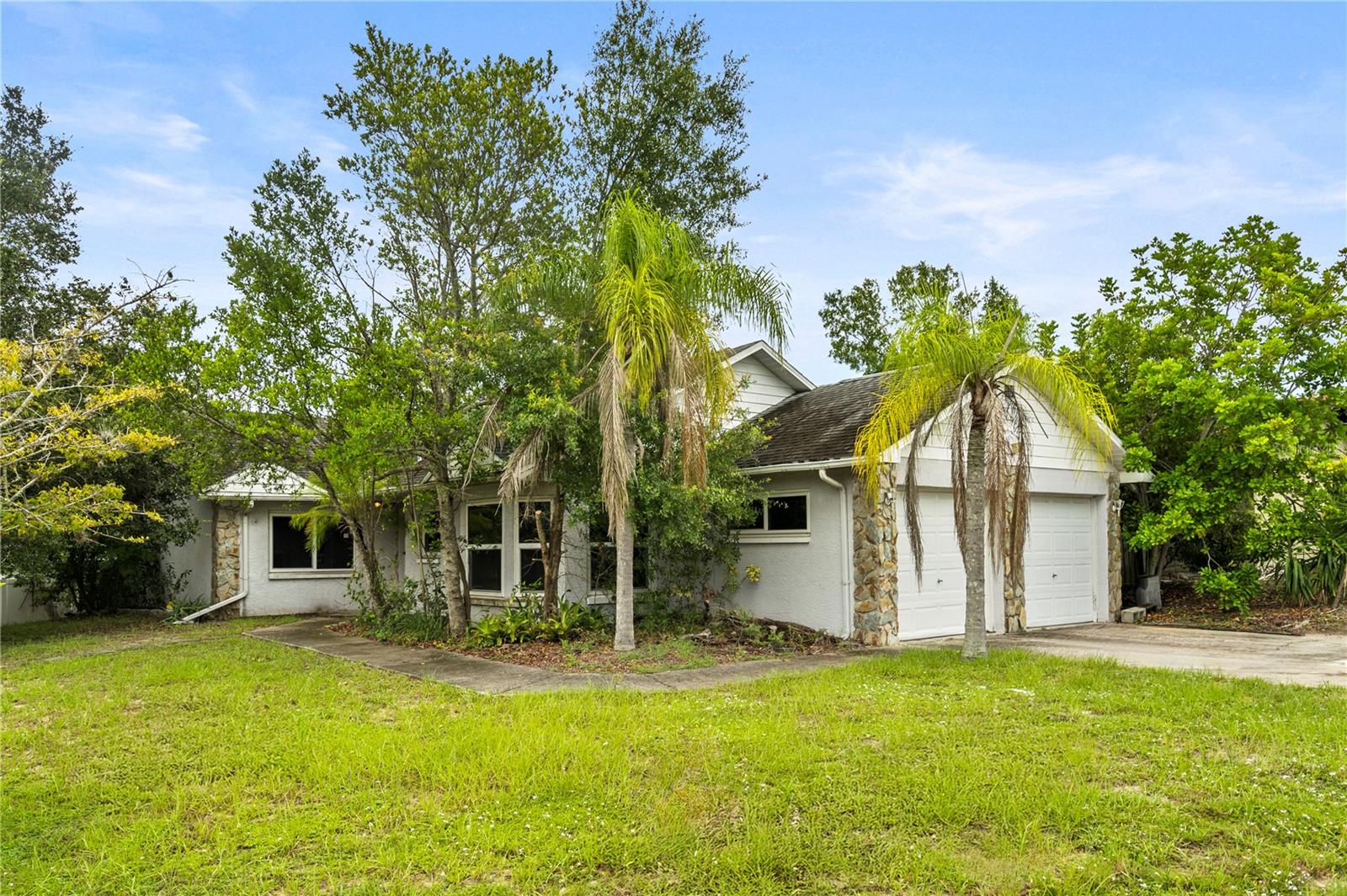 Landscaped corner lot