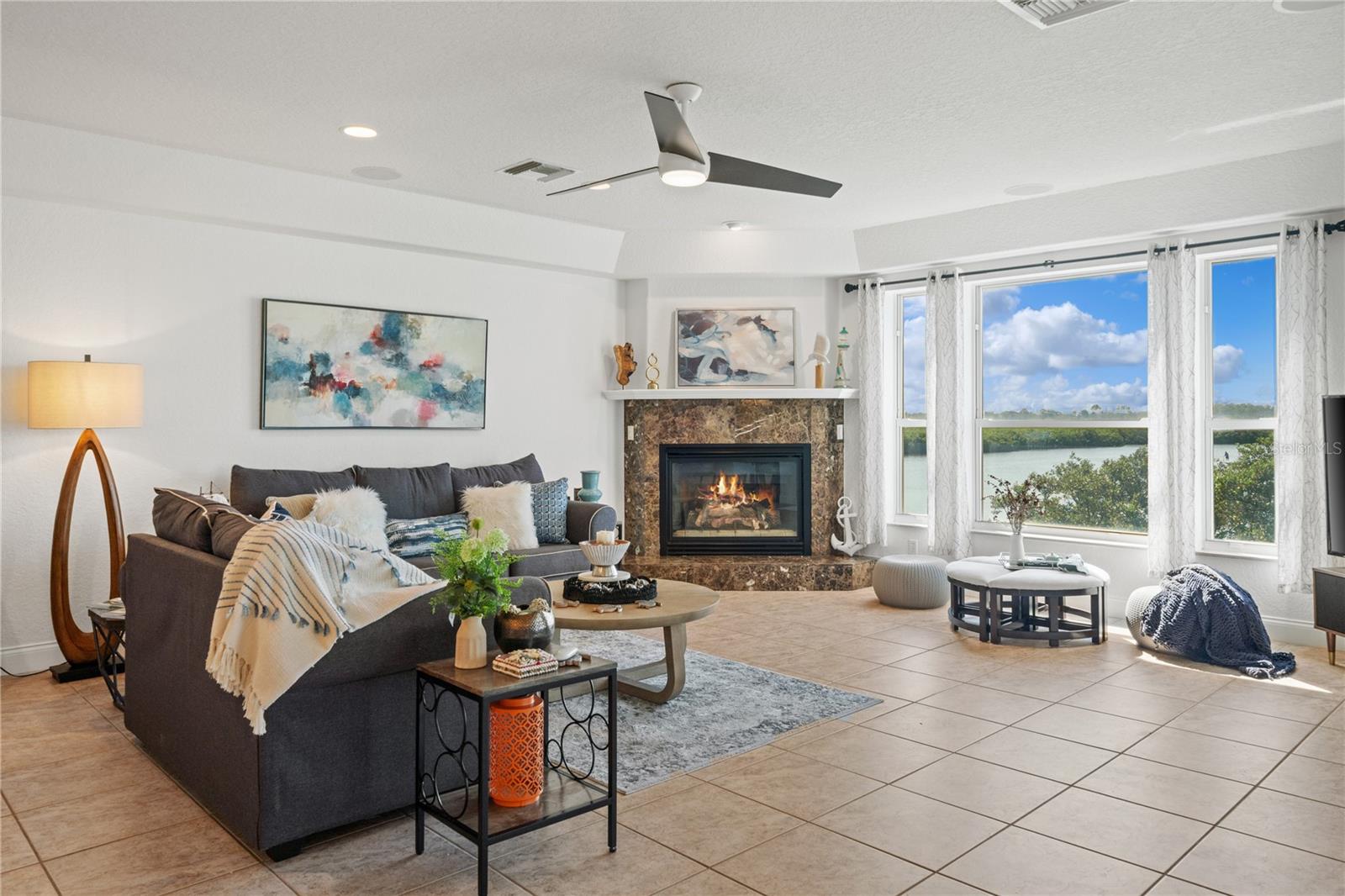 family room and the balcony