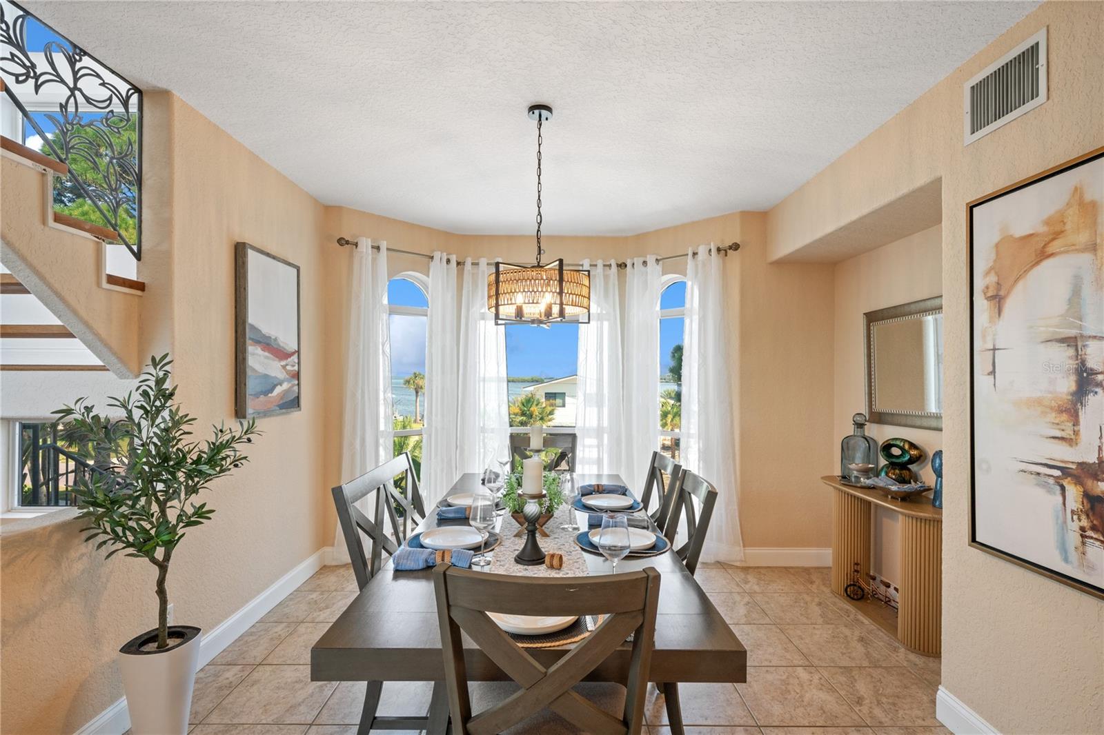 formal dinning room with view from across the street