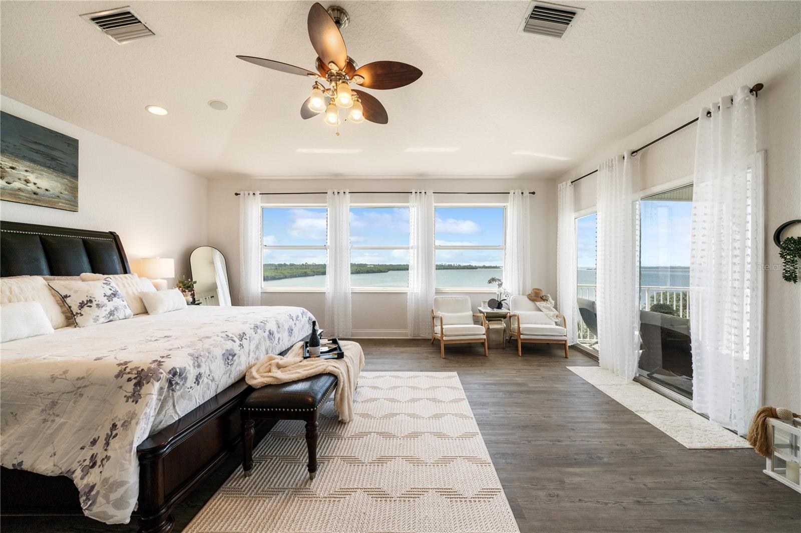 primary bedroom with unobstructed gulf view