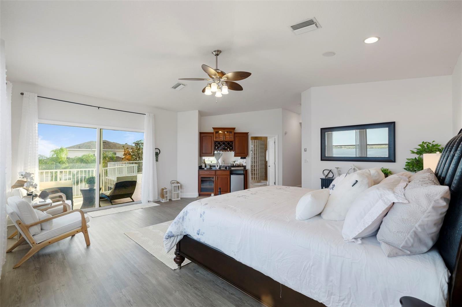 furnished with a wet-bar