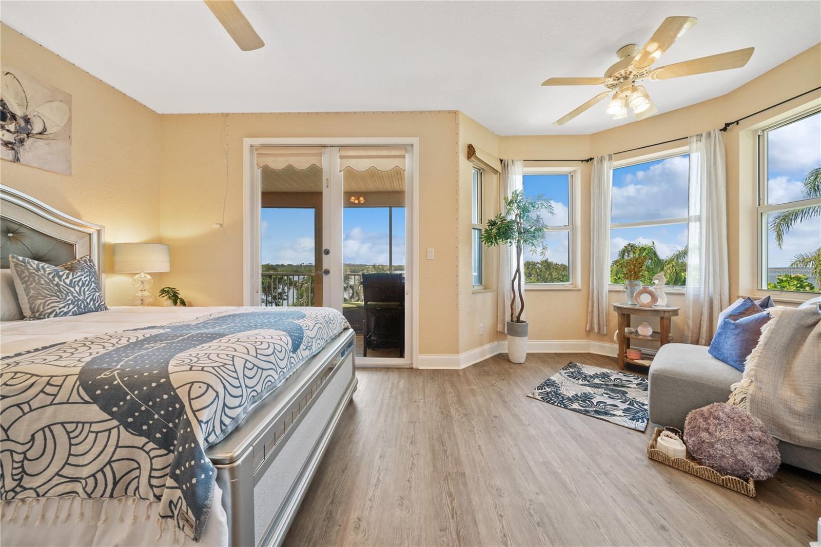 second floor guest bedroom number one with water view