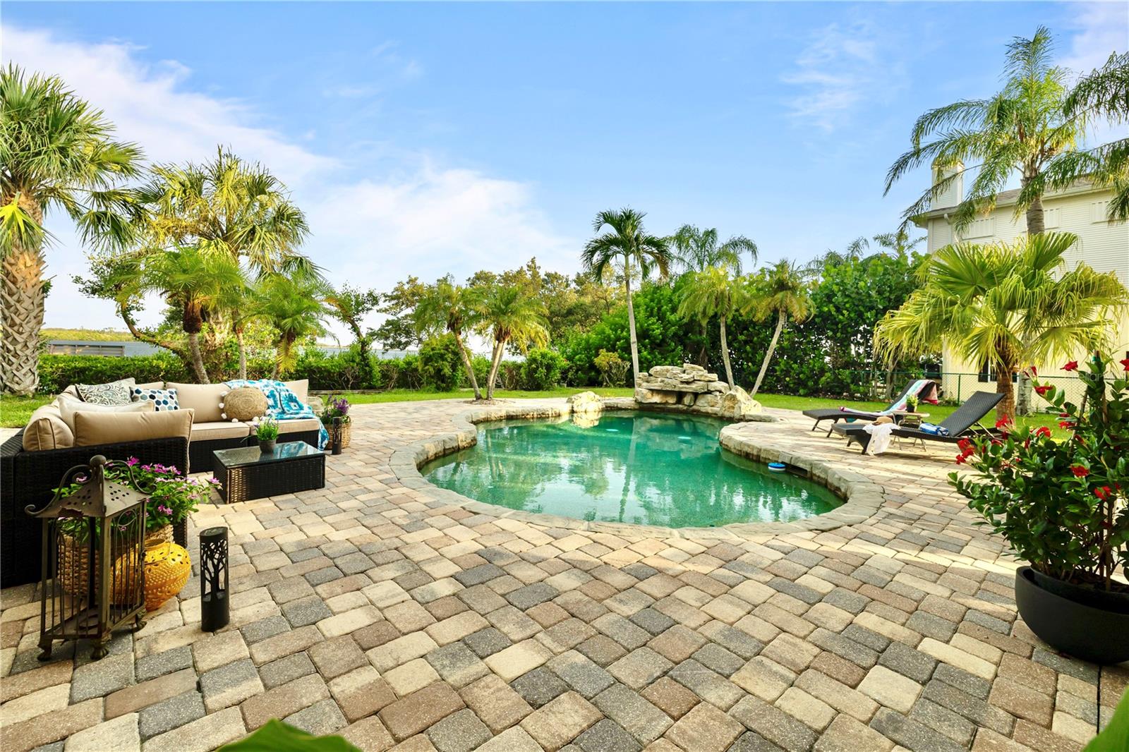 ground level resort style pool area