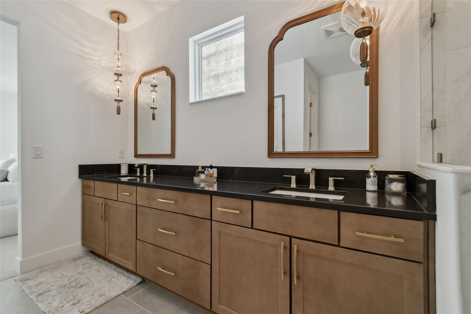 Upgraded Quartz Countertops Designer Mirrors