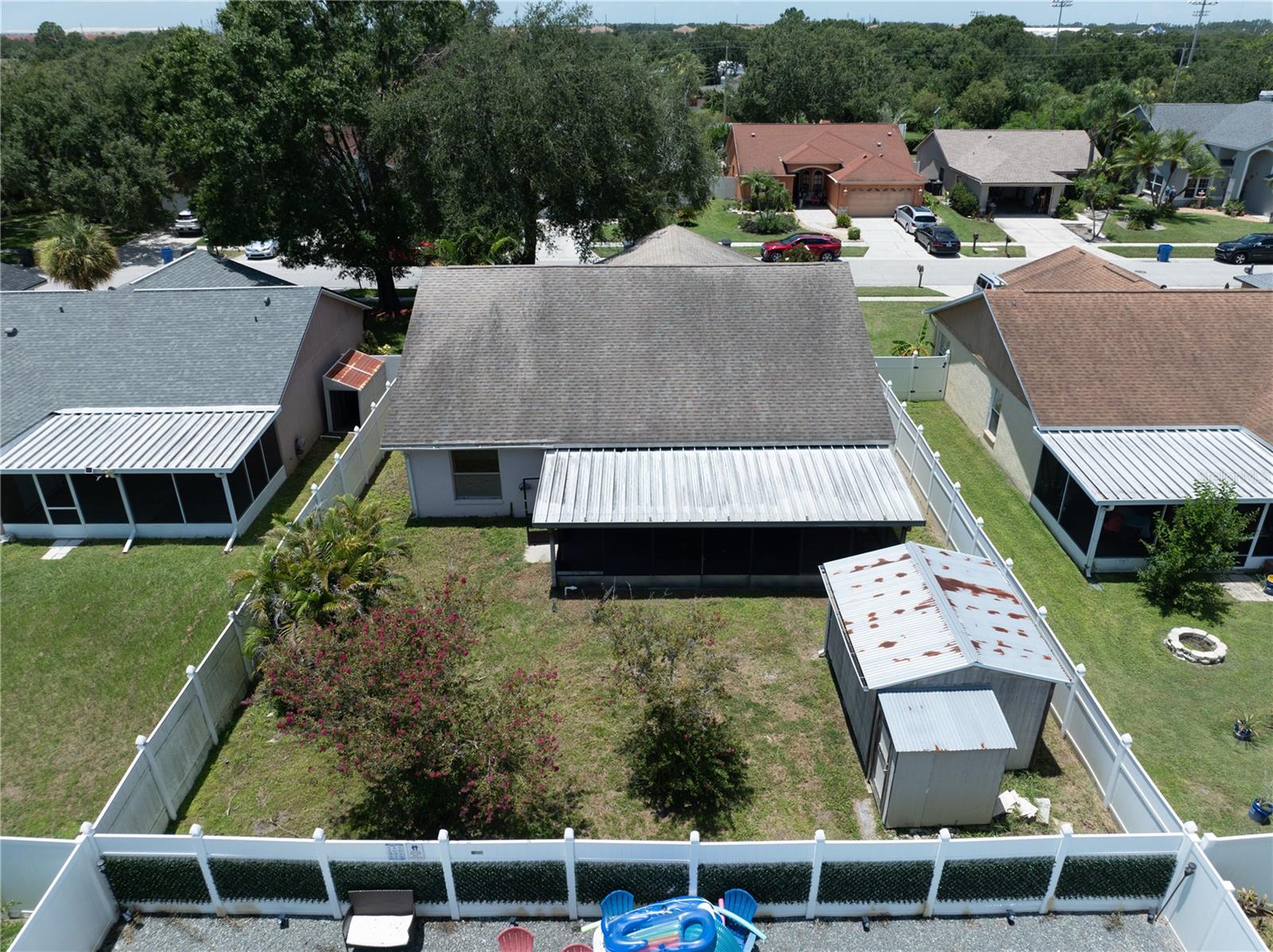 Completely fenced yard for privacy.