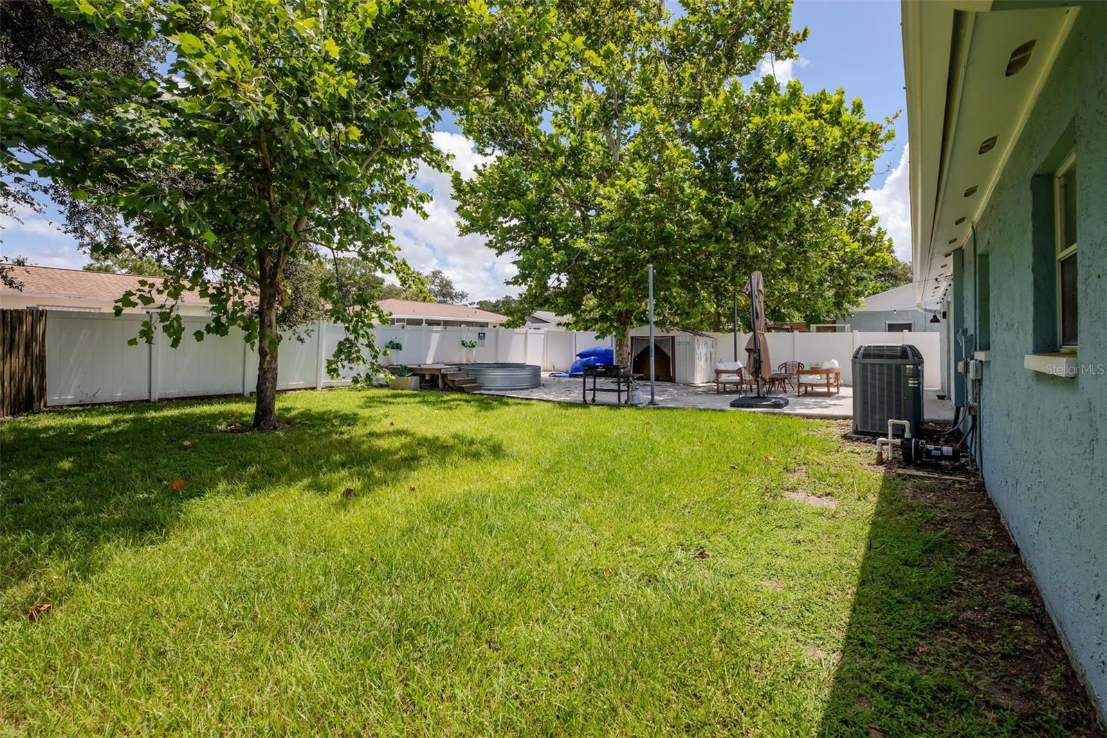 Open space in the backyard