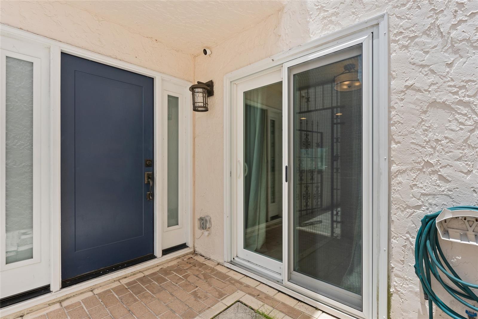 court yard into front door and kitchen door