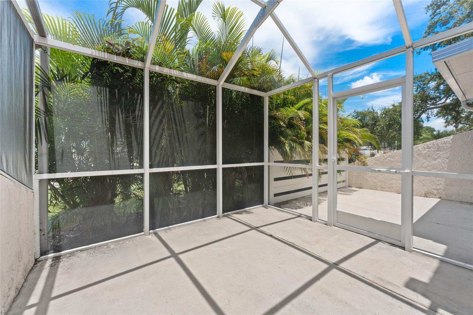 uncovered screened lanai