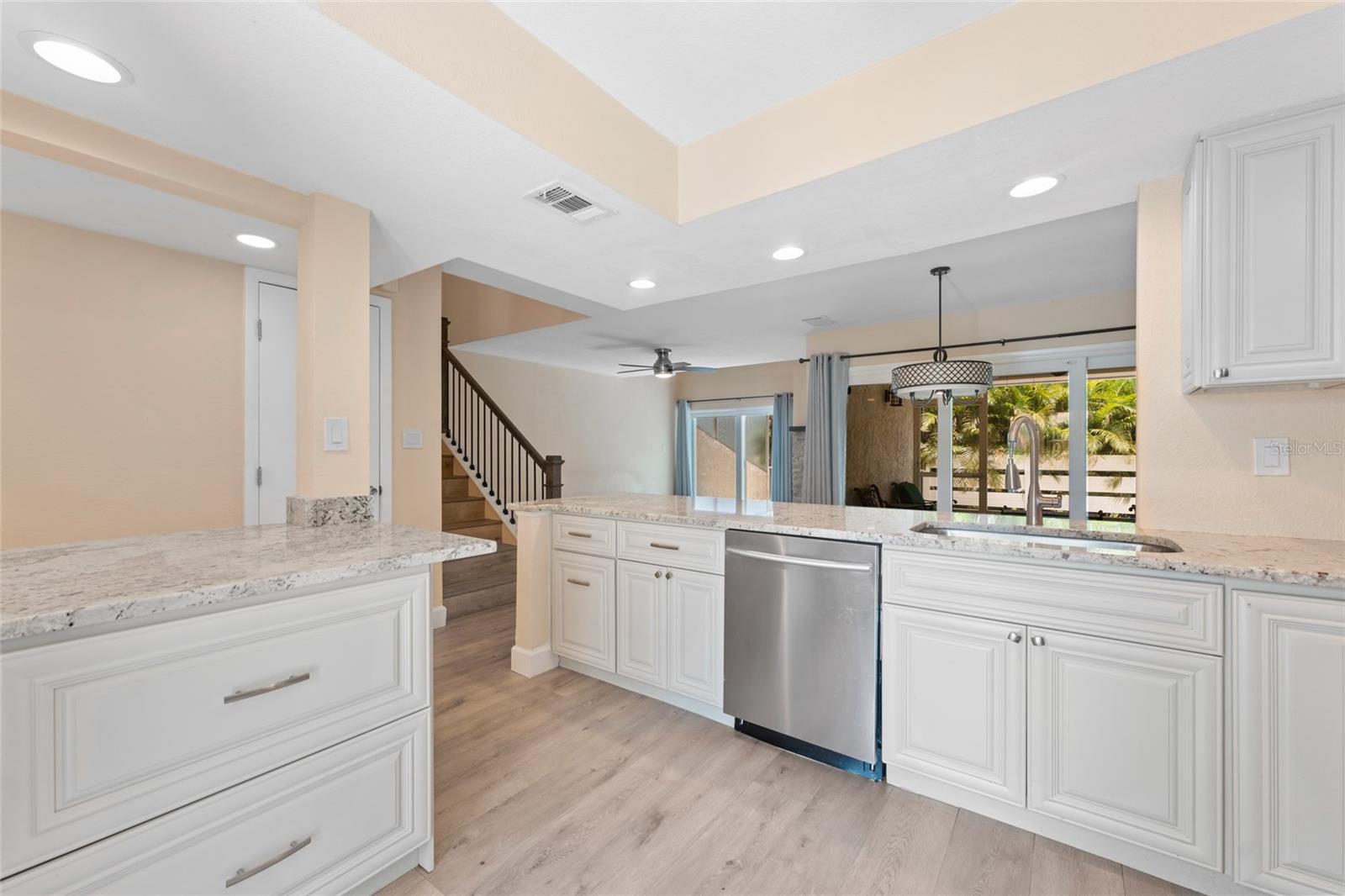 kitchen, looking towards dining room and living room
