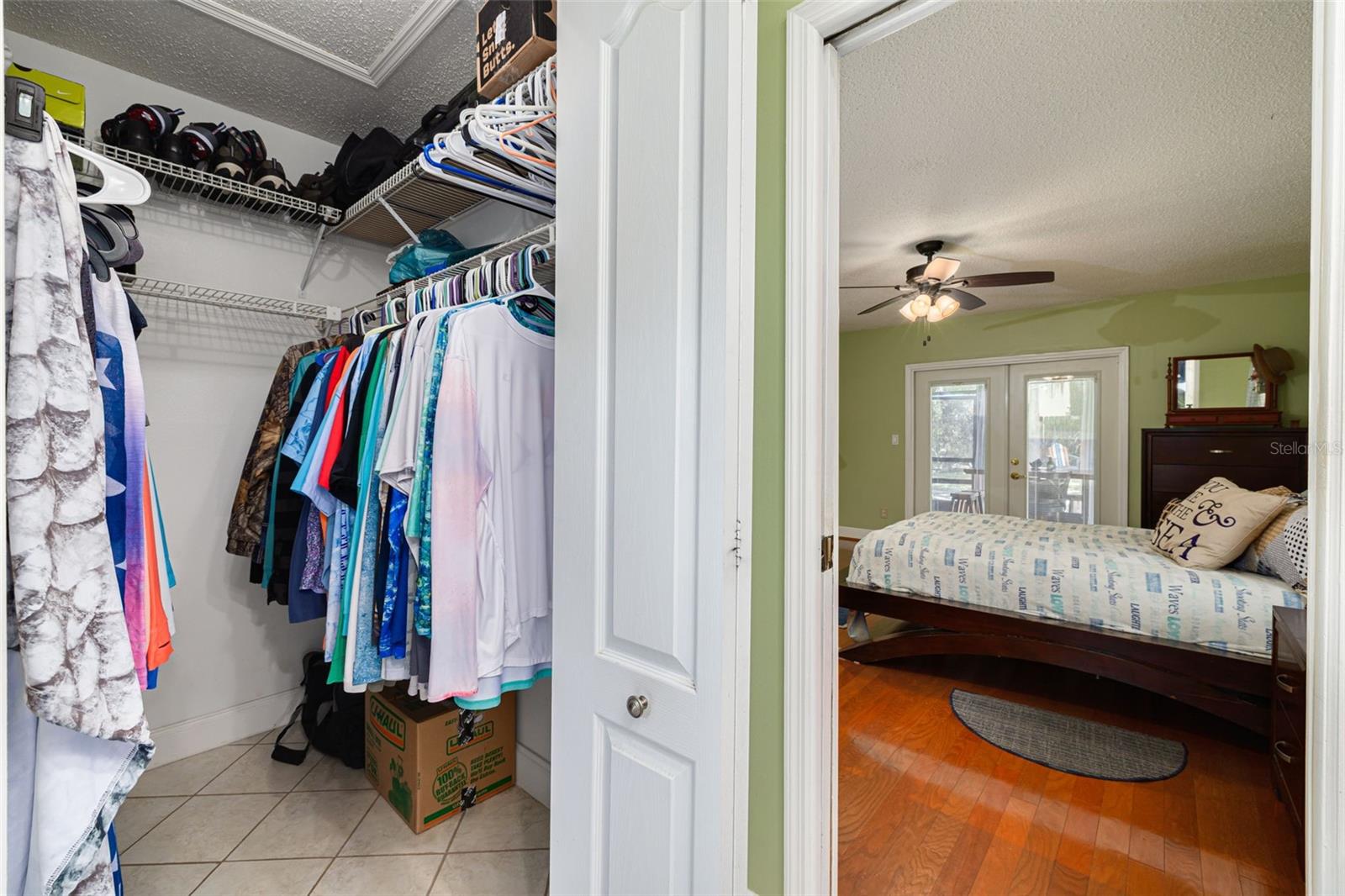 Walk-in closet in primary bedroom