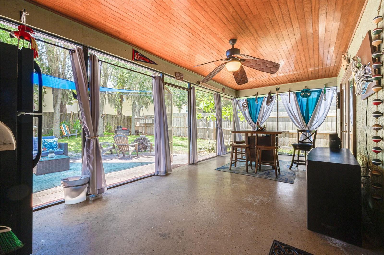 Screened back porch