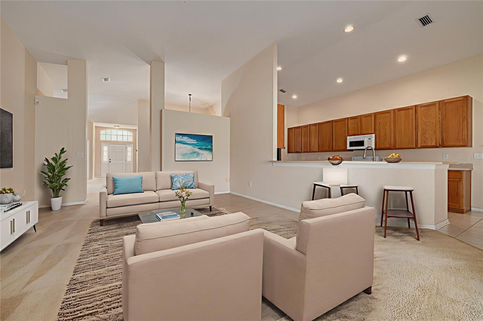 Virtually Staged Family Room