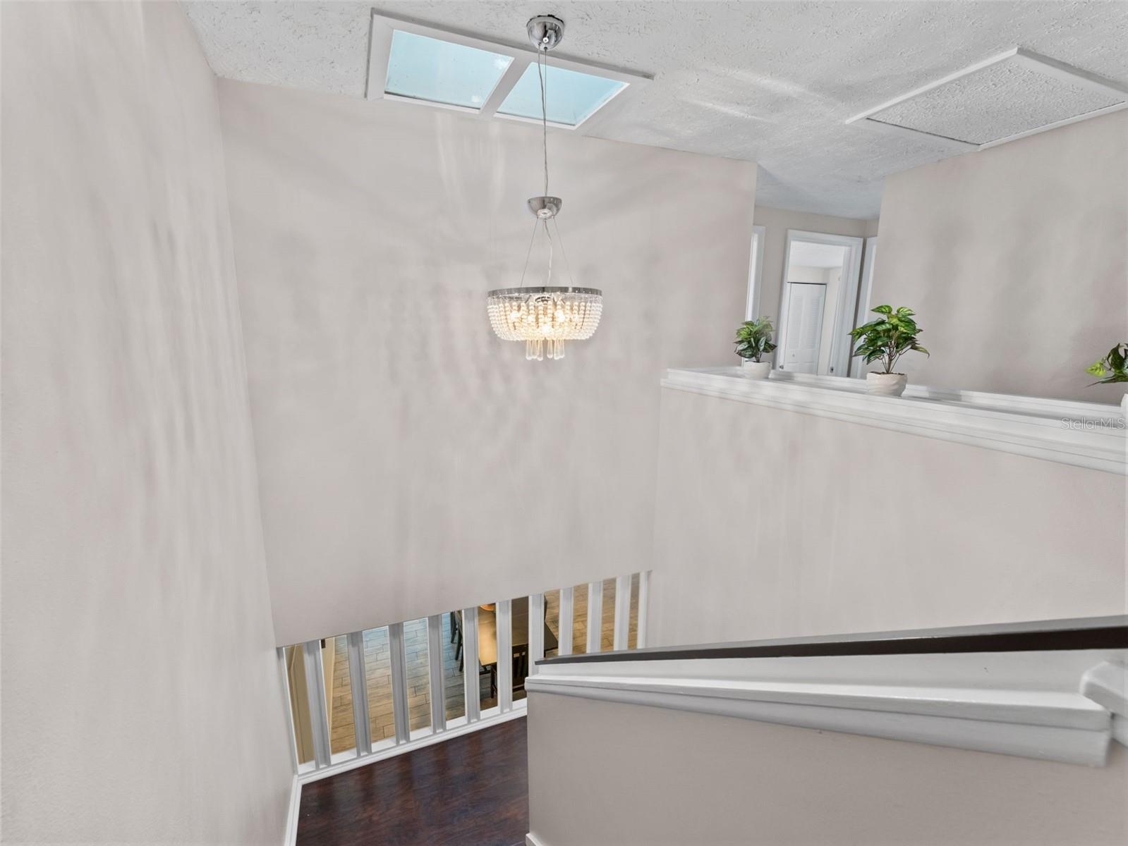 Spacious stairwell lit from above