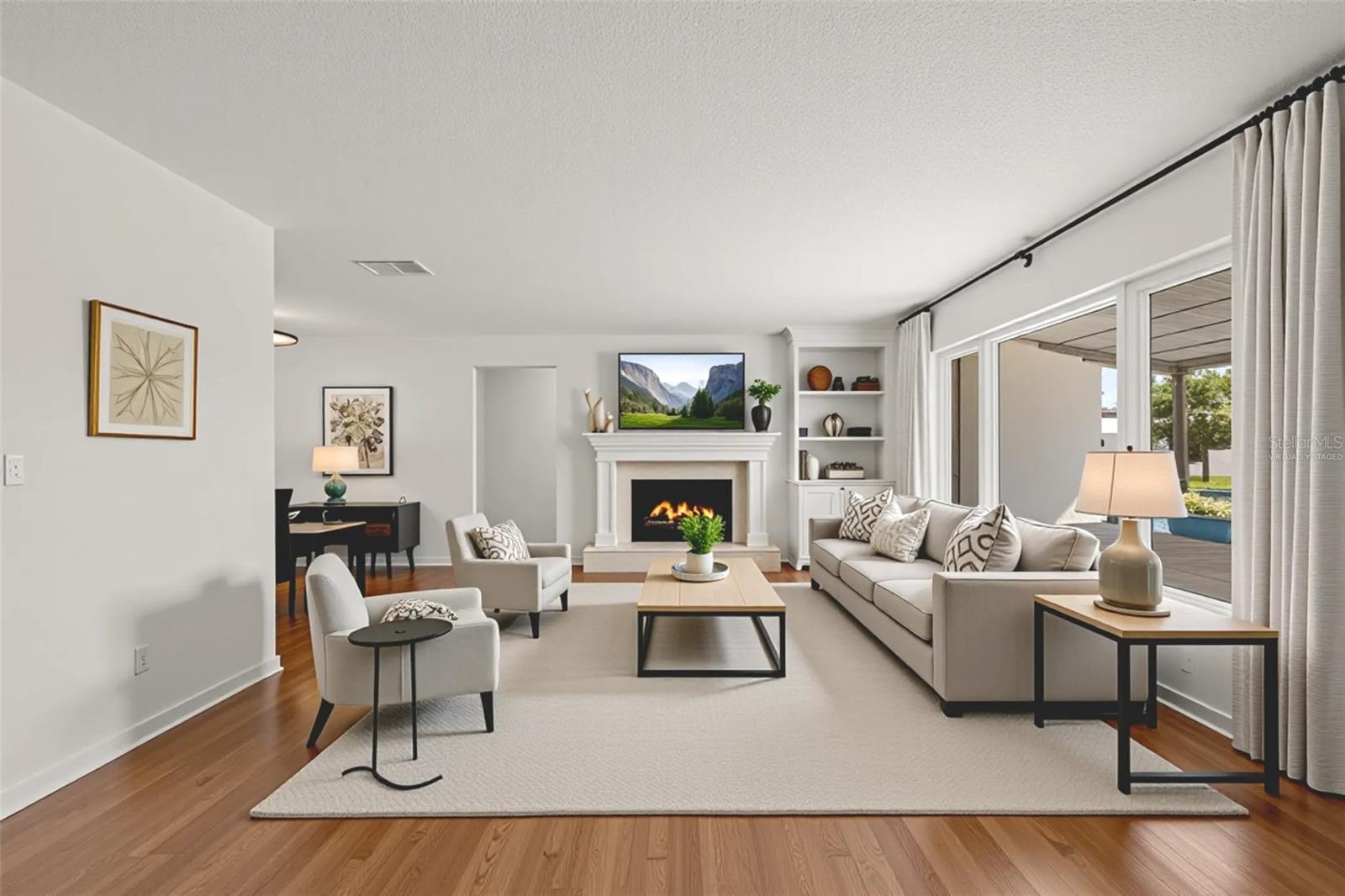 Living room virtually staged