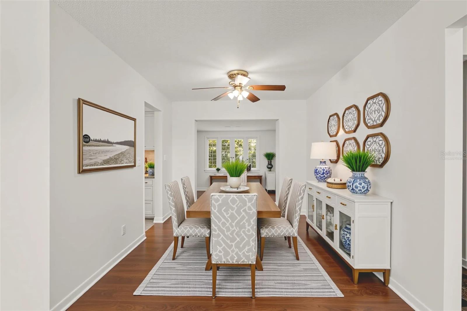 Dining room virtually staged