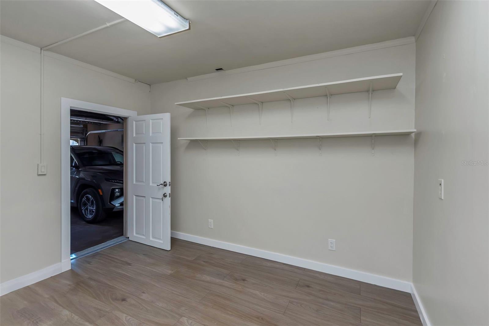 Workshop off garage