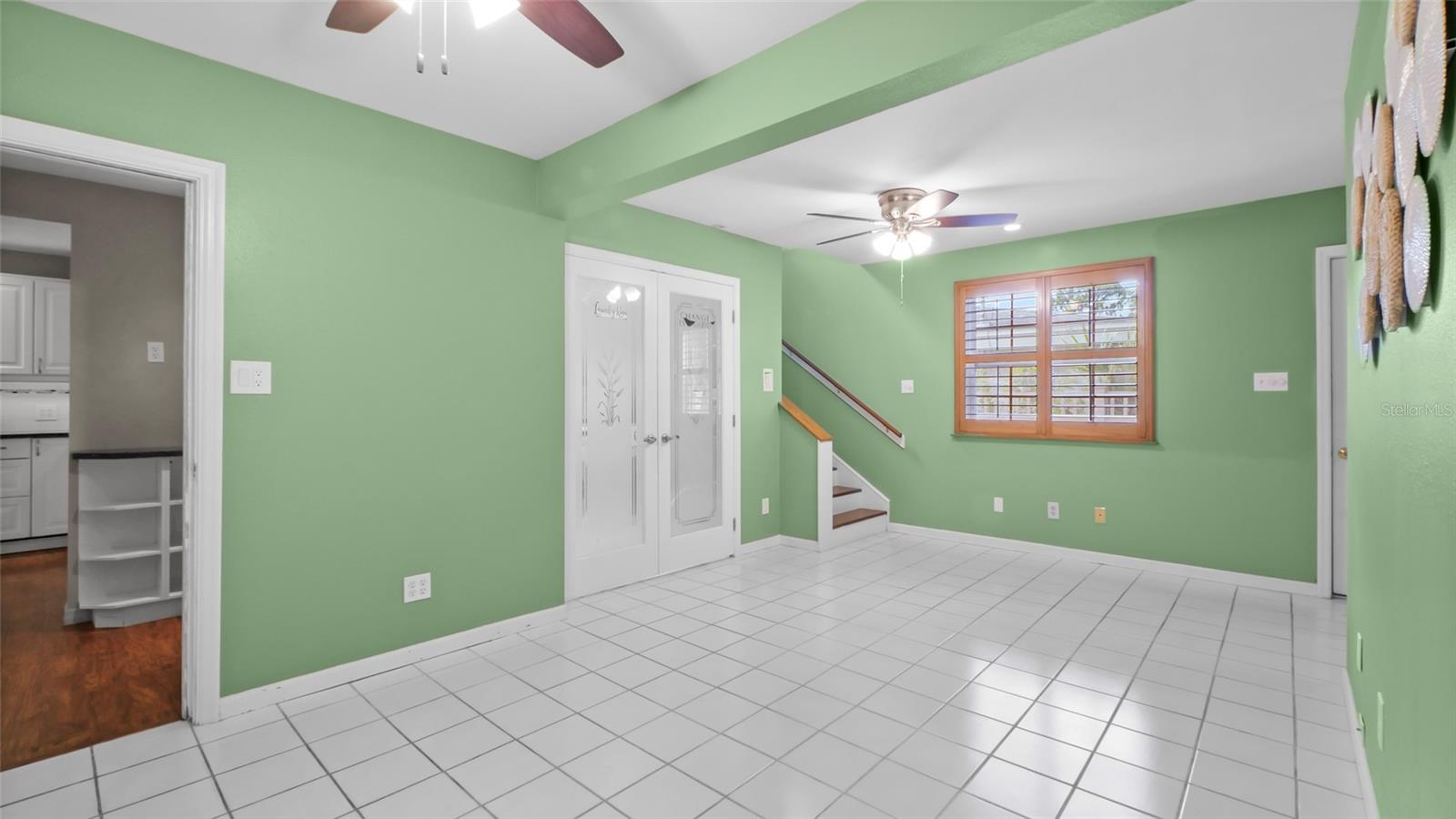 Huge laundry room or mud room off of kitchen and primary