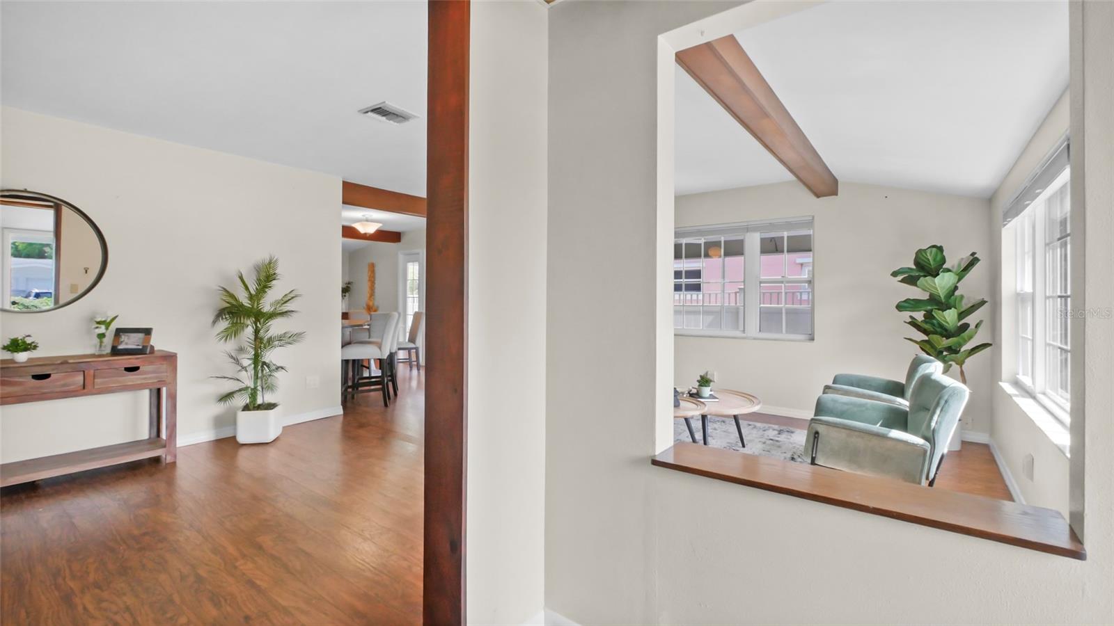Entryway with peek-a-boo window