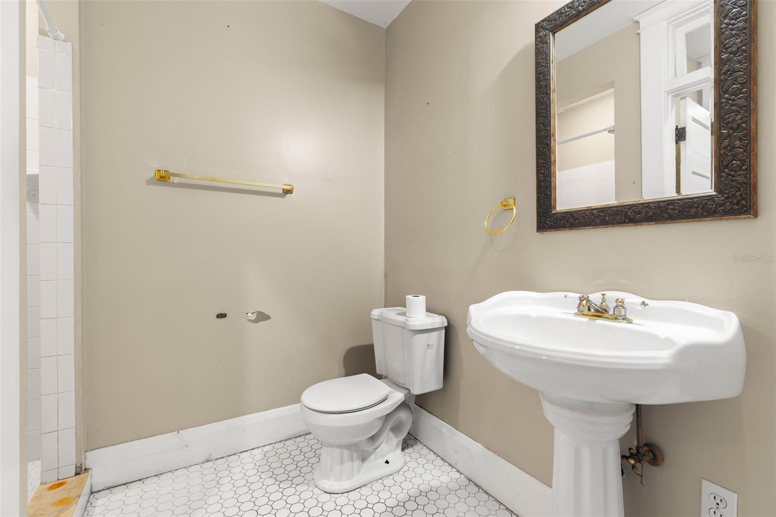 hallway guest full bathroom