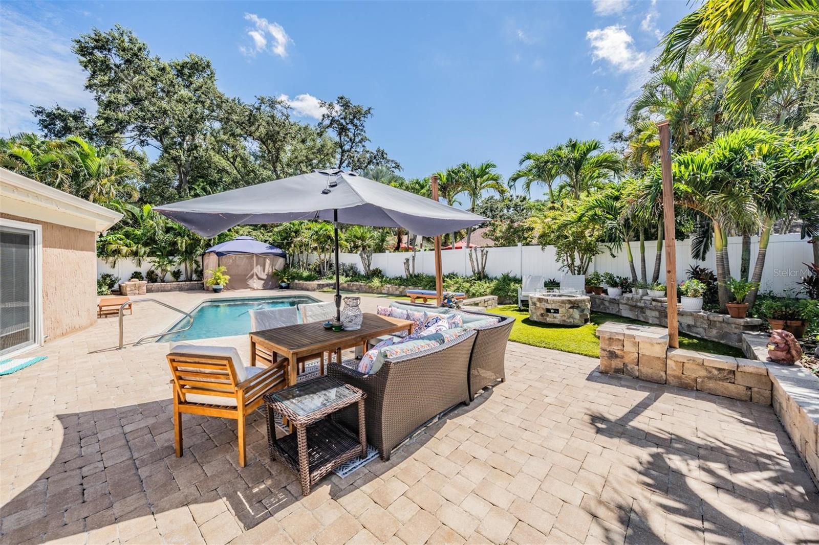 Included outdoor furniture