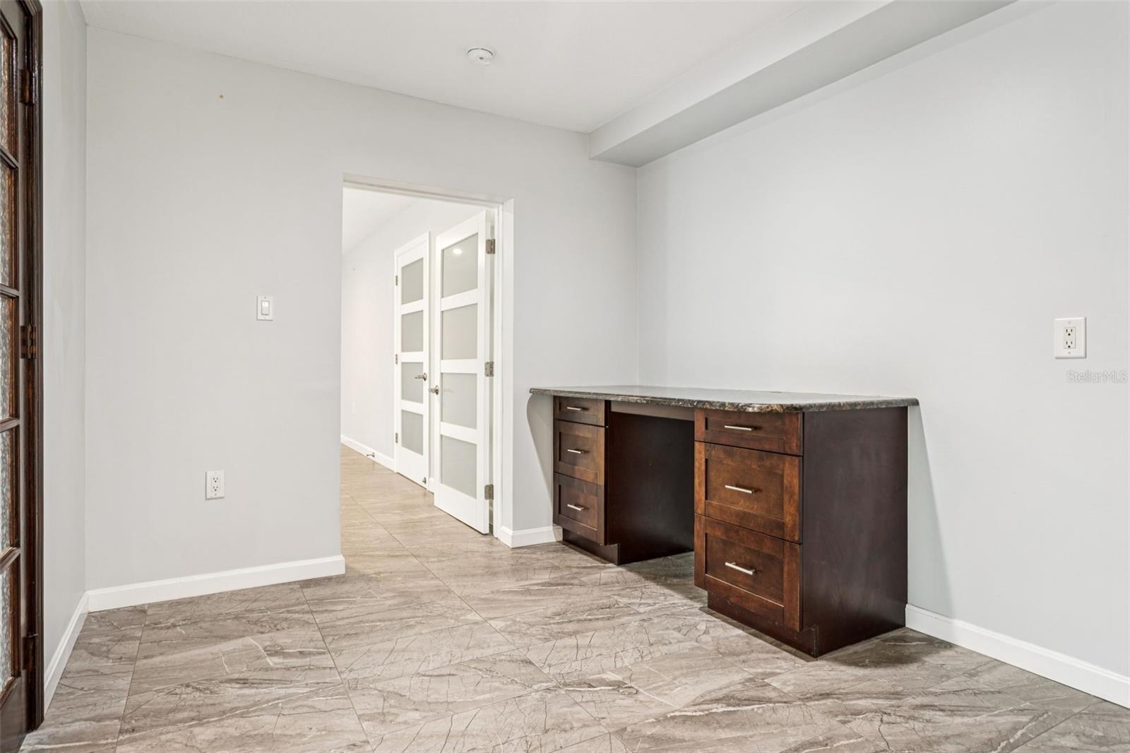 Built in desk in large hallway