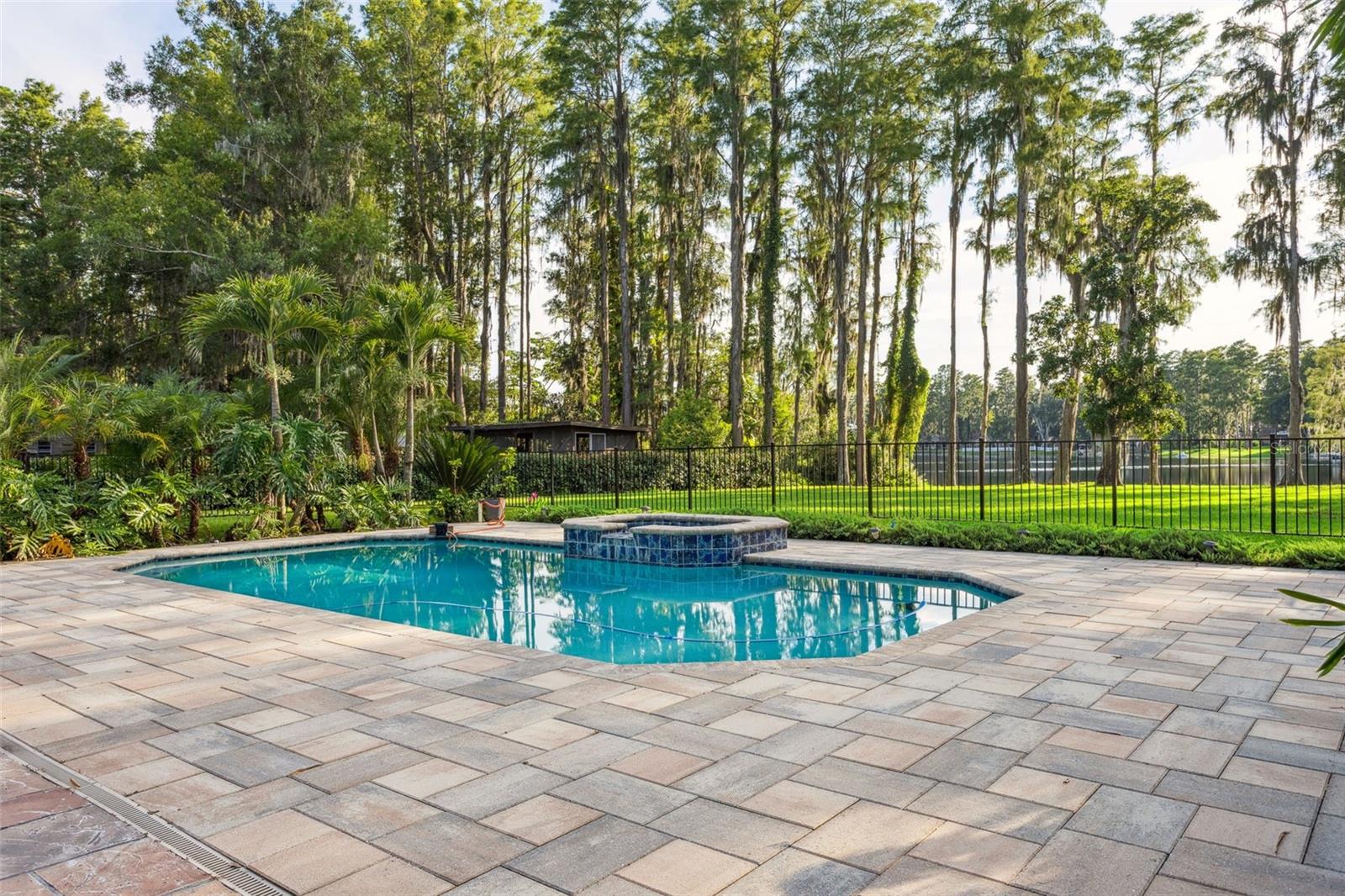 Open salt water heated pool